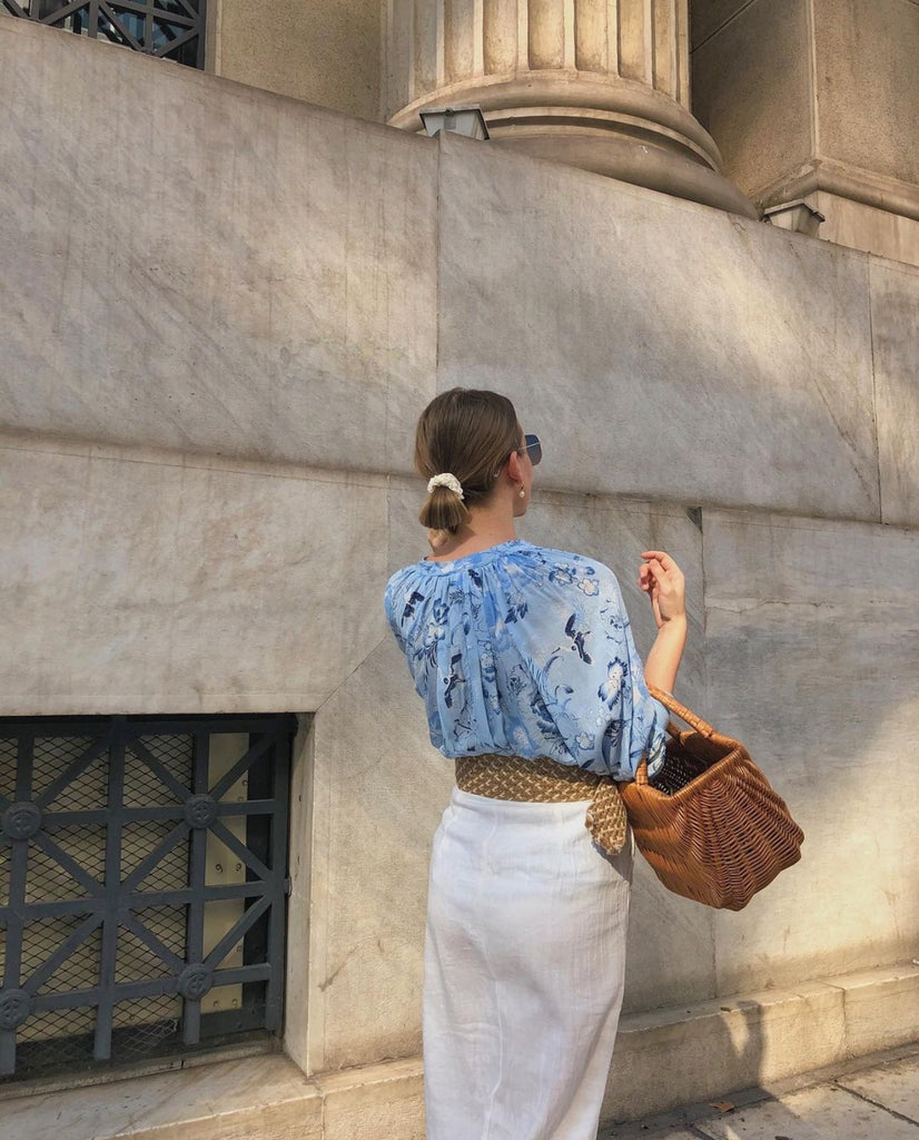 Hers Wave Barcelona Wicker Basket Bag Handmade in Europe