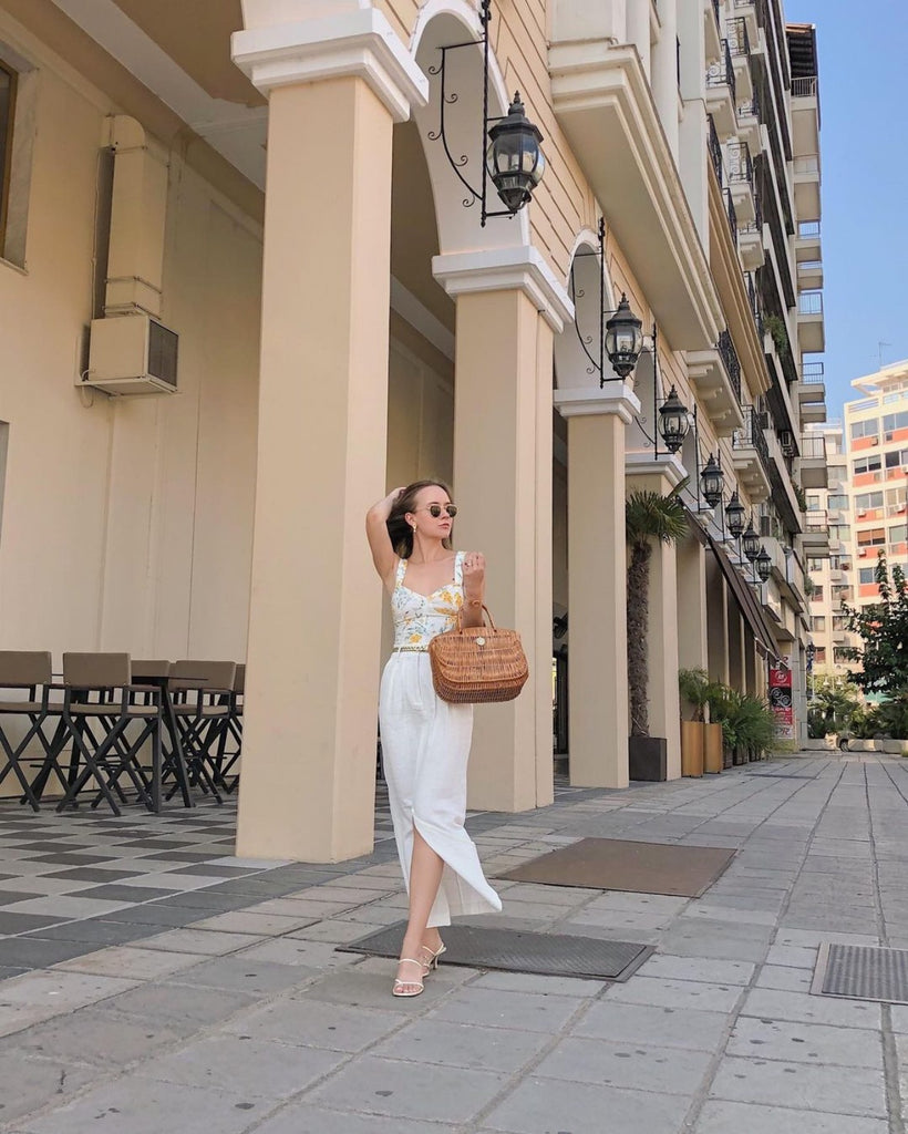 Hers Wave Barcelona Wicker Basket Bag Handmade in Europe