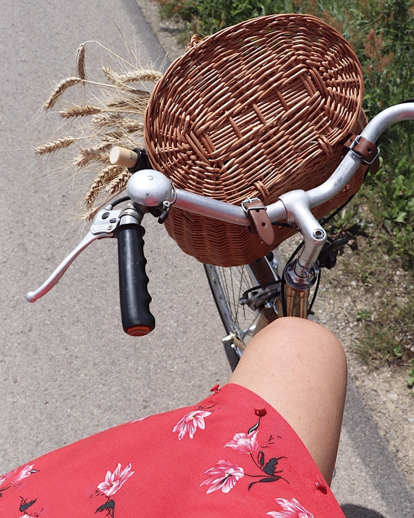 Hers Wave Amsterdam Handmade Bicycle Bike Basket Wicker Straw 