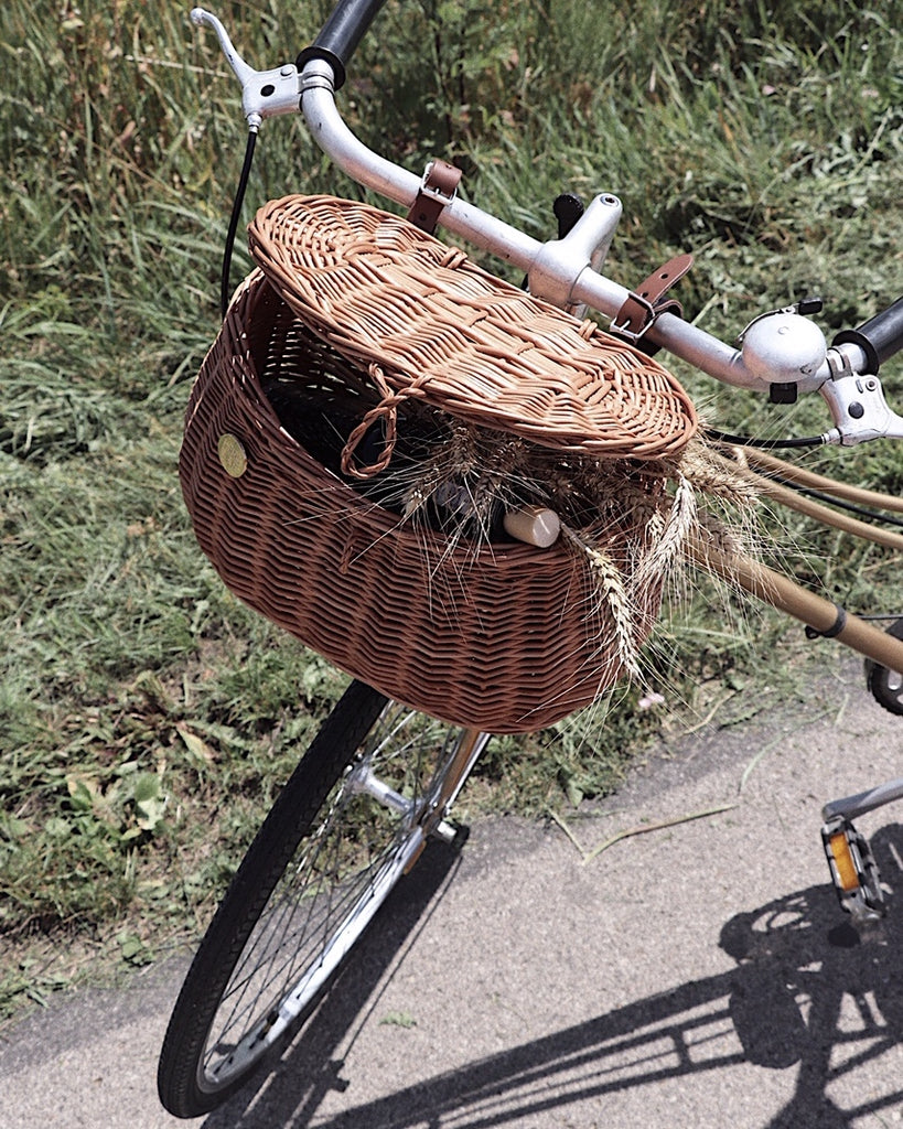 Hers Wave Amsterdam Handmade Bicycle Bike Basket Wicker Straw 