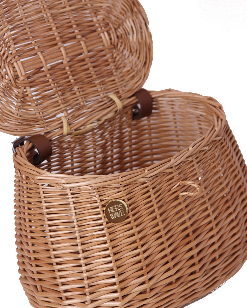Hers Wave Amsterdam Handmade Bicycle Bike Basket Wicker Straw 